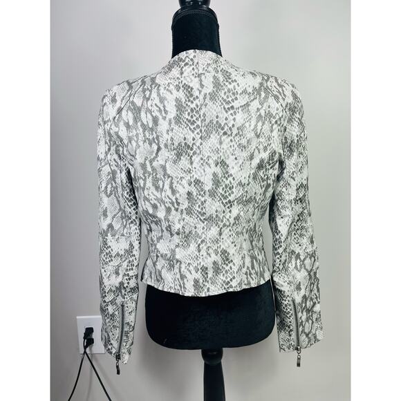 Snakeskin faux leather moto jacket size S - Picture 11 of 15